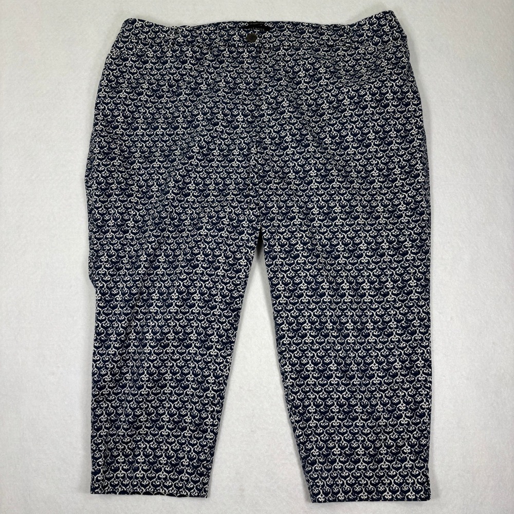 Talbots The Perfect Crop Pants 2X Plus Mid Rise Cotton Blend Preppy Chic